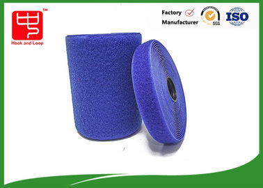 Blau kundengebundenes rückseitig klebendes Haken-und des Schleifen-Band-100% Nylon-Material