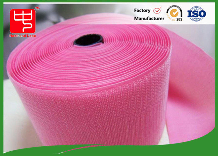 Kundenspezifische Farbbreites Haken-u. des Schleifen-Befestigungs-Band-100% Nylon hellrosa
